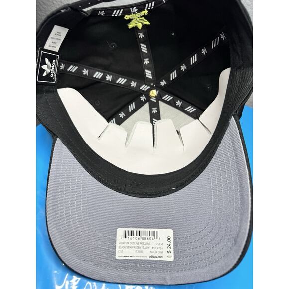 Adidas Originals Men's Trefoil Structured Precurve Snapback Black/FROZEN YELLOW - Picture 7 of 8